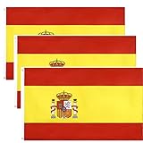 3 Pieza Banderas de EspaÃ±a de 150 x 90 cm, banderines para el DÃ­a Nacional, Vacaciones,...