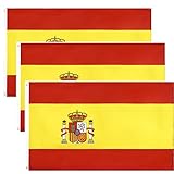 3 Pieza Banderas de España de 150 x 90 cm, banderines para el Día Nacional, Vacaciones,...