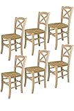 t m c s Tommychairs - Set 6 sillas Cross para Cocina y Comedor, Estructura en Madera de...