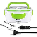 Gotoll Fiambrera Electrica 3 en 1 60W,1.5L Calentador de Comida Electrico 12/24/220V para...
