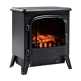 HOMCOM Chimenea Eléctrica Estufa Calefactor Eléctrica con Termostato Brillo Temperatura...