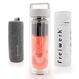 freiwerk® té termo botella fabricante colador infusor vidrio doble pared tela de...