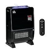 HOMCOM Calefactor Eléctrico Portátil 2000W 2 en 1 Radiador Cerámico con Humidificador...