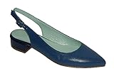 Candelitas 3261, Zapato Destalonado Piel Azul Marino, Puntera, Ajustable con Hebilla. (38)