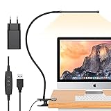 iZELL Flexo LED Escritorio, [3 Modos de Color y 10 Niveles de Brillo] Lámpara Led...