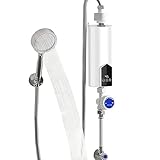 Calentador De Agua Instantáneo Eléctrico Mini 5500W, IPX4 A Prueba De Agua Con Pantalla...