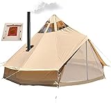 UNISTRENGH Tienda De Campana De Lona De Algodón Impermeable 4 Estaciones Con Agujero De...