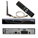 Viark Receptor de satÃ©lite Full HD H.265 HEVC DVB-S2 IPTV 1080p, incluye conector WLAN y...