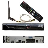 Viark Receptor de satélite Full HD H.265 HEVC DVB-S2 IPTV 1080p, incluye conector WLAN y...