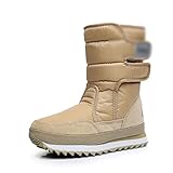 KNOKR Botas de mujer, zapatos de mujer invierno mujer piel cálida resistente al agua...