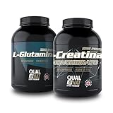 Suplementos para Ganar Masa Muscular - Pack de Creatina y Glutamina en Cápsulas - Mejora...