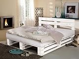 Cama matrimonio, Base de cama de 150 x 190 200, Estructura de cama con palets, Somier...