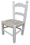 Silla Infantil Asiento Enea. Madera chopo Natural para Pintado. Asiento: 31x28cm Altura...