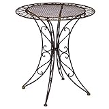 aubaho Hierro Mesa de Hierro Forjado Mesa de Mesa de Bar Muebles de jardín marrón
