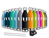 Super Sparrow Botella Agua Acero Inoxidable - 750ml - Botella Agua + Paja (2 Tapones) -...