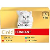 Purina Gourmet Gold Fondant, Comida Húmeda para Gato Pack Surtido, 8 packs de 12 latas de...