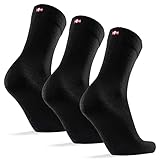 DANISH ENDURANCE Calcetines de Lana Merino 3 Pares (Negro, EU 43-47)