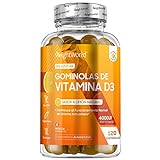 Vitamina D3 4000 UI, 120 Gominolas Sin Azúcar y Vegetariana, Sabor a Limón - 4 Meses de...