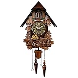 WYJRO Relojes De Cuco,Reloj De Pared,Reloj De Cuco De La Selva Negra De Madera Auténtica...