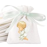 24pcs Bolsas de Regalo Ángel Bolsitas 8x10cm Saquitos de Tela Yute Arpillera Bolsas...