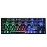 Teclado para Juegos con Cable, Teclado ergonómico mecánico USB para Deportes...