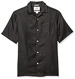 Marca Amazon - 28 Palms â€“ Camisa guayabera bordada de manga corta de corte holgado de...