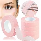 5 rollos de cinta adhesiva médica para extensión de pestañas rosadas, cinta adhesiva...