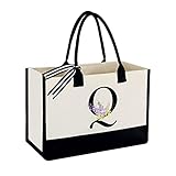 Bolsas de mano con inicial floral personalizadas para madre y mujer Bolsas de mano...
