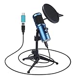 Asmuse Kit de Micrófono PC USB de Condensador Cardioide Mic Plug & Play 192KHz/24bit con...