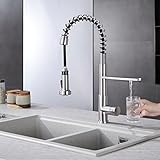 CREA Grifo de Cocina 3 Vías con Ducha extraíble, 360° Grifo Monomando de Cocina para...