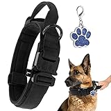 LIVETTY Collar de perro ajustable con mango control robusto, collar táctico para perros...