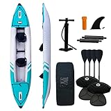 BEYOND MARINA Kayak inflable para 2 personas y adultos, con remo de aluminio, asientos,...