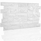 Paneles PVC de Revestimiento de Paredes - Efecto Ladrillo Blanco con Textura 3D Realista -...