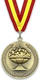 Emblemarket - Medalla de Metal Personalizable - Antorcha - Color Oro - 6,4cm - Incluida...