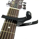 Duendhd Pinza correctora/afinador/capodastre para guitarra eléctrica, color negro