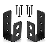 2 soportes para barricada de puerta 2x4 | Barricada para puerta con soporte para barra...