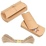 Belle Vous Cajas para Regalos Marrón Kraft Estilo Almohada con Cordel (Pack de 100) Cajas...