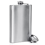 LIHAO Petaca de Acero Inoxidable con Embudo para Whisky Licor Alcohol(10 OZ)