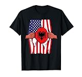 Bandera de Albania Inside Me Home Pride Regalo Albanian American Camiseta