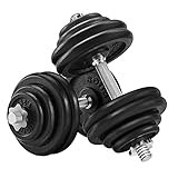 SONGMICS Juego de 2 Mancuernas Ajustables de Acero Fundido, 2 x 30 kg, para Hombres,...