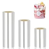 AOMiGT Acetato Transparente, Lámina para Bordes de Tartas, 3 Rollos 6/8/10cm Collares...