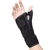 Scurnhau Férula de espiga para pulgar y muñequera, soporte de muñequera ajustable para...