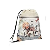 Anekke - Mochila de Mujer - Tipo Saco Grande - Bolsa de Polipiel con Bolsillos - Bolso con...
