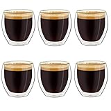 Creano Conjunto de 6 Vasos de Doble Pared de Café Expreso, Vasos Térmicos con Efecto de...