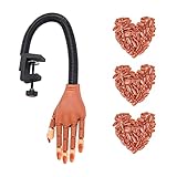 Deciniee Mano para Practicar Uñas, Mano de Practicas de Uñas y 300 Piezas de Uñas...