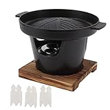 Belupai Mini Parrilla Interior, 7.9 Pulgadas Mini Barbacoa Parrilla a Prueba de Palos sin...