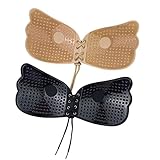 ANUXERA Sujetador sin Tirantes Push Up Silicona Mujer,2 Pares Cordón Ajustable...