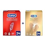 Durex Preservativos Sensitivo Suave para Mayor SensaciÃ³n - 24 condones + Durex...