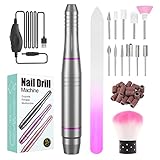 Torno para Uñas, Seguro, Potente, 11 en 1 Limas de Uñas Eléctrica, Kit de Manicura y...