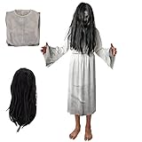 Gojoy shop- Disfraz de Niña Maldita para Niñas (Contiene:Peluca Negro,Vestido y Mochila...